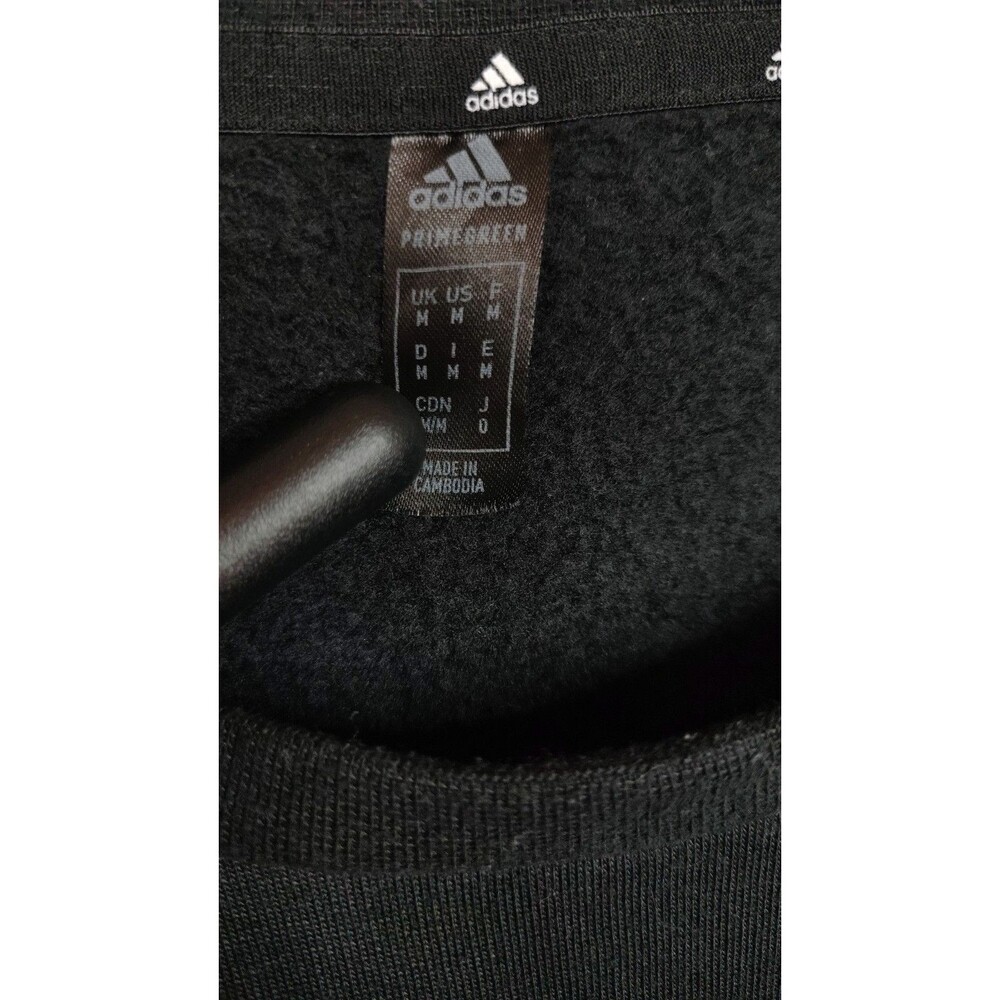 Adidas 3 Stripe Crew Sweatshirt Black Size Medium - Picture 2 of 11